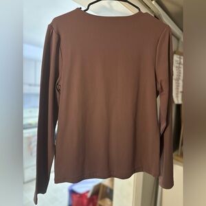nuuds Women's Long Sleeve Top in Chocolate Brown